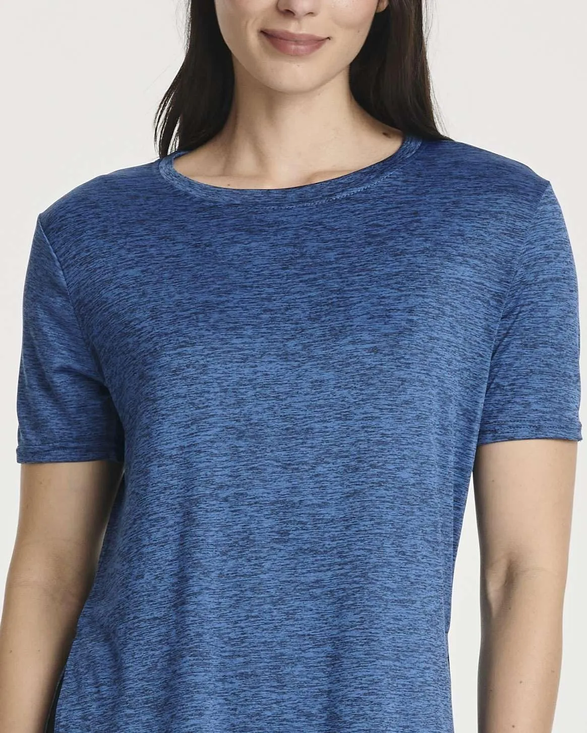 Real Essentials 5 Pack: Women's Short Sleeve Active Workout T-Shirts - Dry Fit Gym Tops with Split Hem (Plus Sizes)