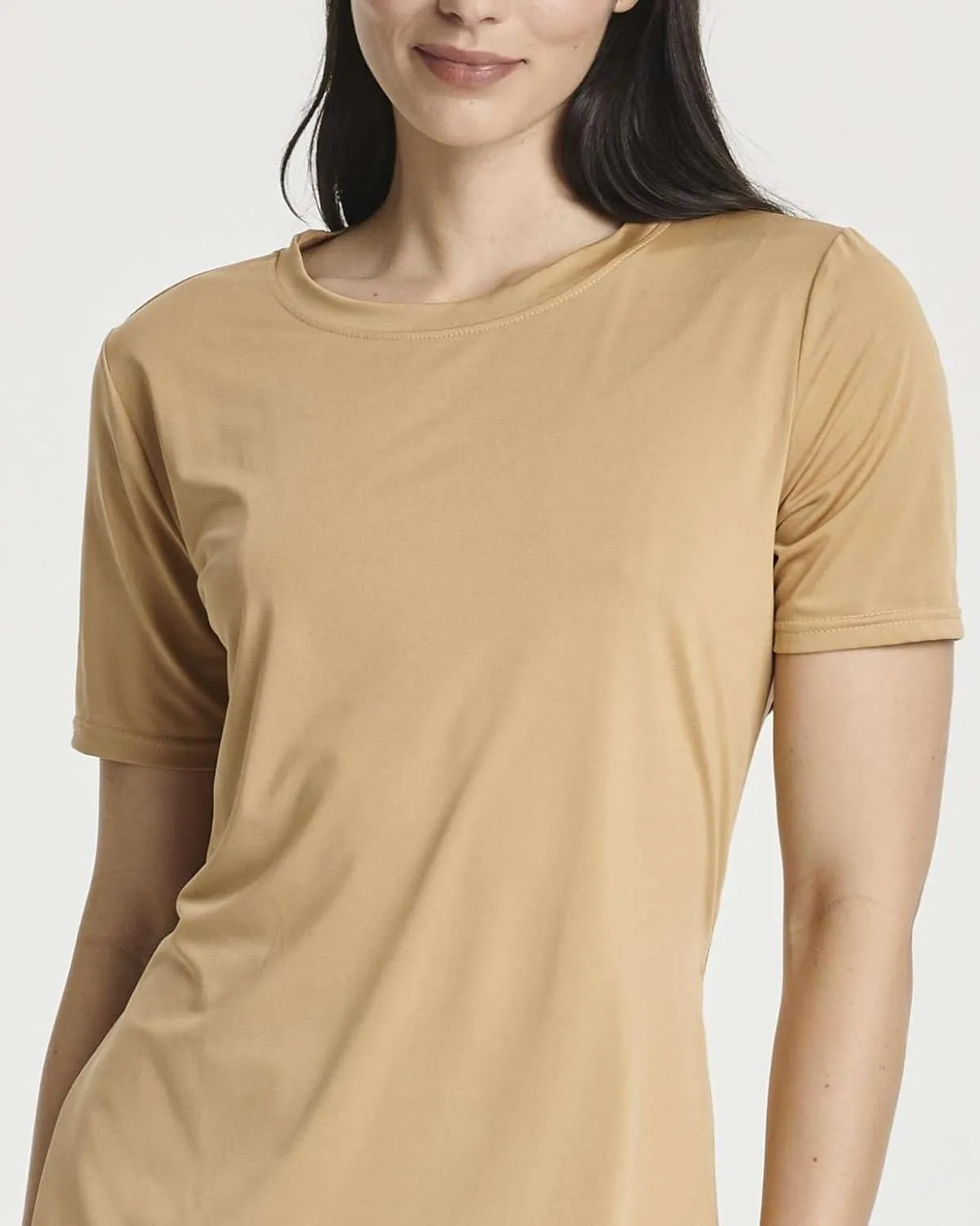 Real Essentials 5 Pack: Women's Short Sleeve Active Workout T-Shirts - Dry Fit Gym Tops with Split Hem (Plus Sizes)