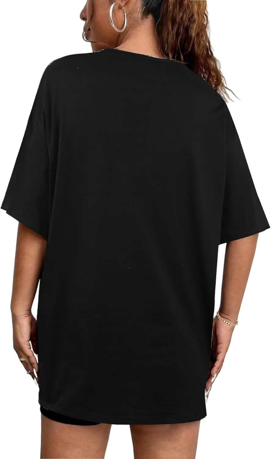 Remidoo Womens Tie Dye Oversized T Shirt Sexy Cut Out Short Sleeve V Neck Tee