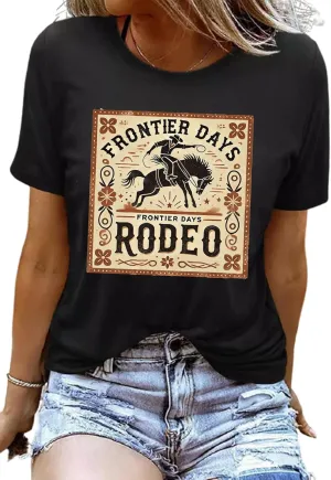 Retro Steer Skull Western T-Shirts for Women Cowboy Vintage Graphic Tees Country Concert Shirt Western Retro Shirt