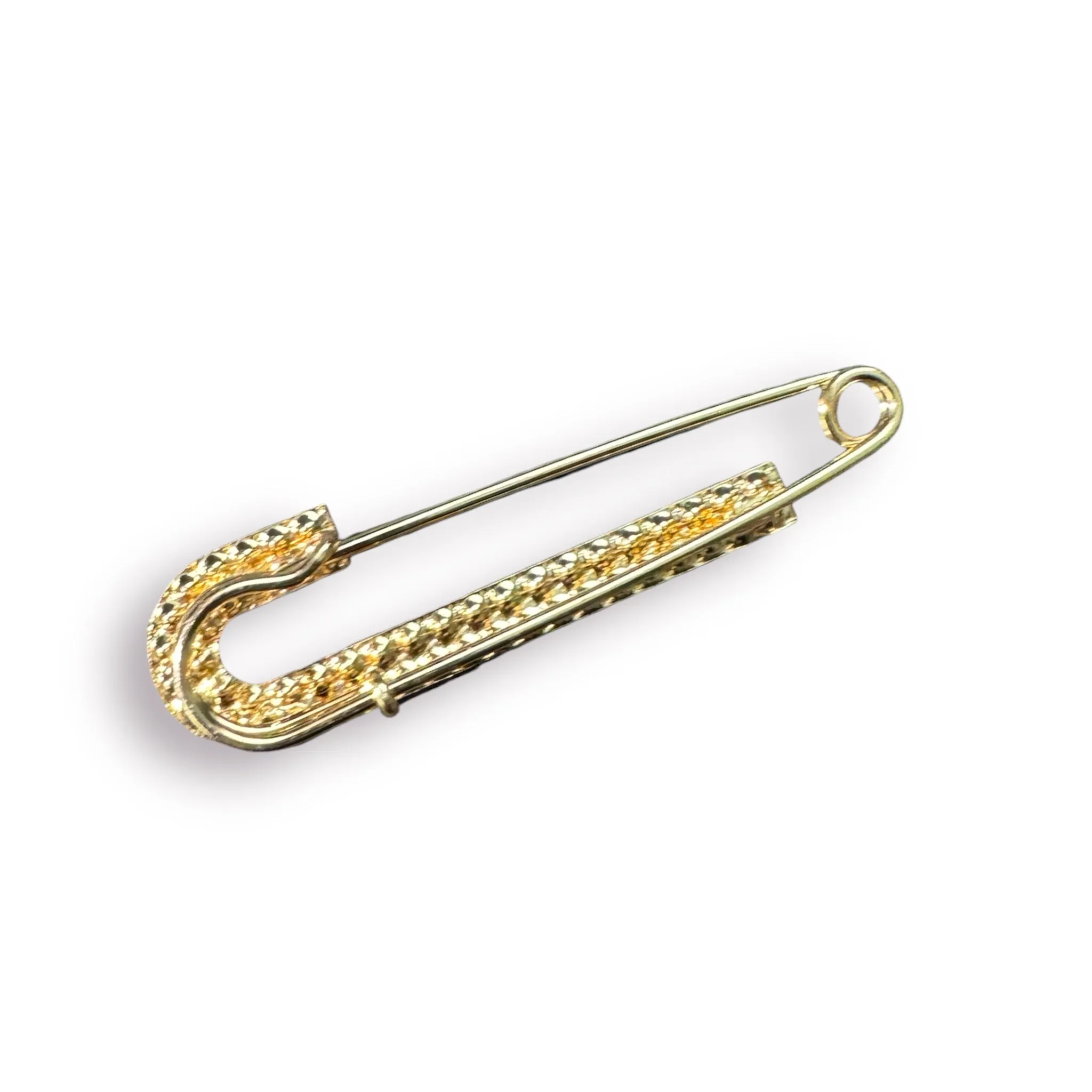 Rhinestone Big Safety Pin- Gold