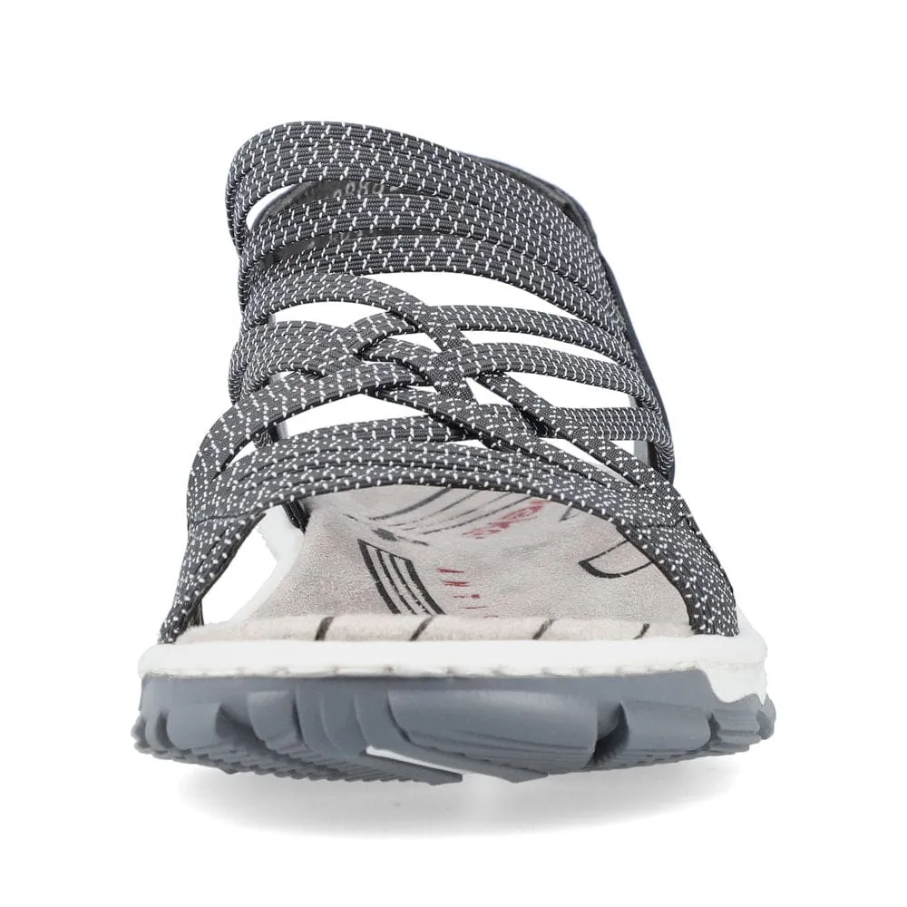 Rieker 68888-14 Ladies Navy Blue Synthetic Pull On Sandals