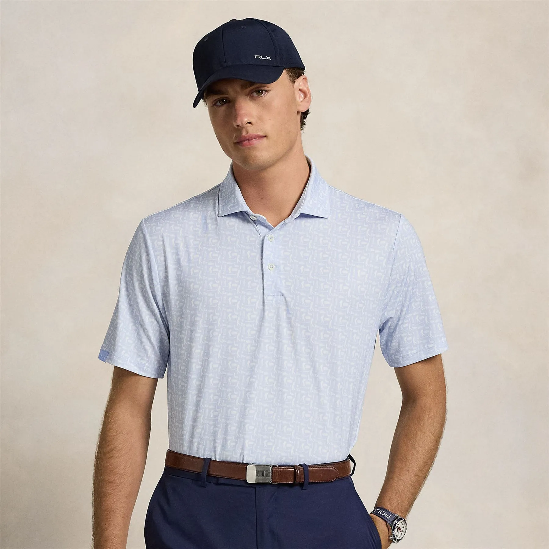 RLX Printed Airflow Polo Office Blue - AW24