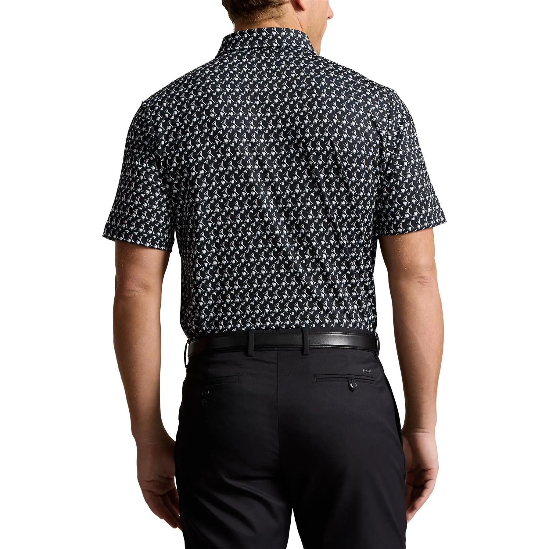 RLX Printed Lightweight Airflow Polo Black Tux - SS24