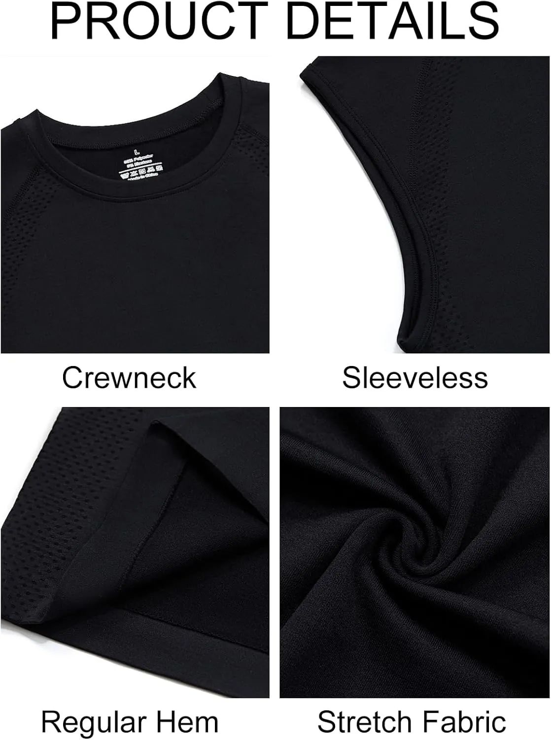 Runcati Mens Athletic Compression Shirts Sleeveless Workout Tank Top Slimming Body Shaper Vest Sports Base Layer Undershirt
