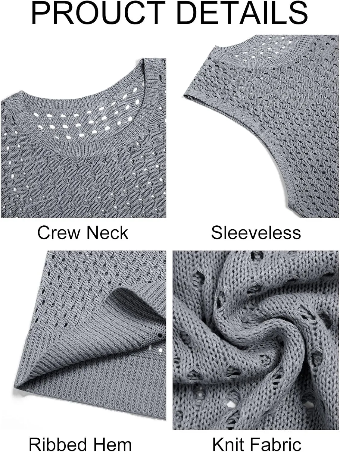 Runcati Mens Knit Sleeveless Tank Tops Casual Hollow Out T Shirts Beach Summer See Through Tops