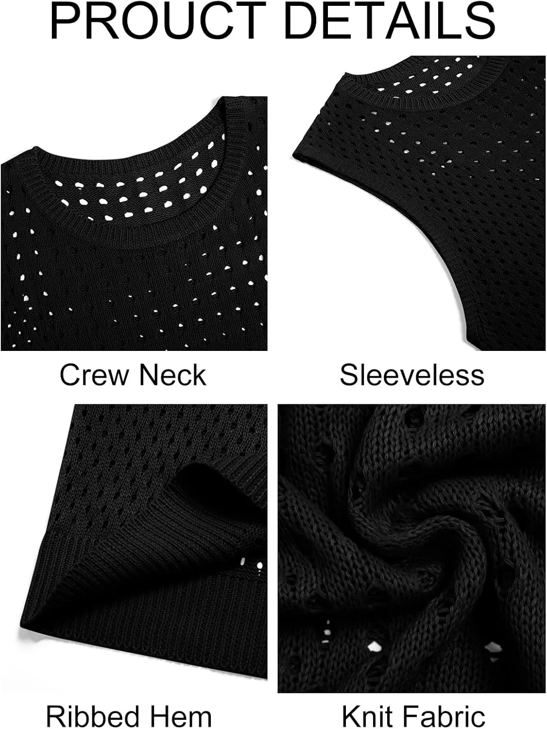 Runcati Mens Knit Sleeveless Tank Tops Casual Hollow Out T Shirts Beach Summer See Through Tops