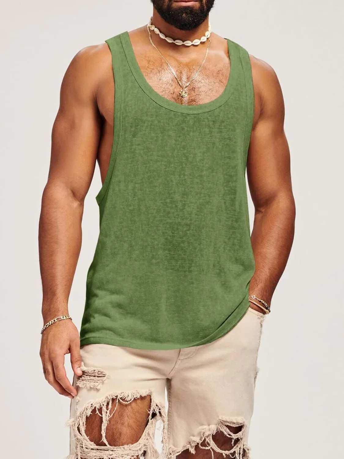 Runcati Mens Workout Tank Tops Sleeveless Shirt Muscle Gym Bodybuilding Fitness Training Loose Fit T Shirts
