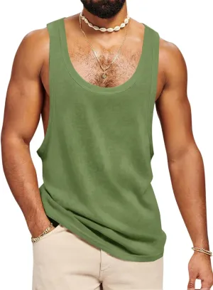 Runcati Mens Workout Tank Tops Sleeveless Shirt Muscle Gym Bodybuilding Fitness Training Loose Fit T Shirts