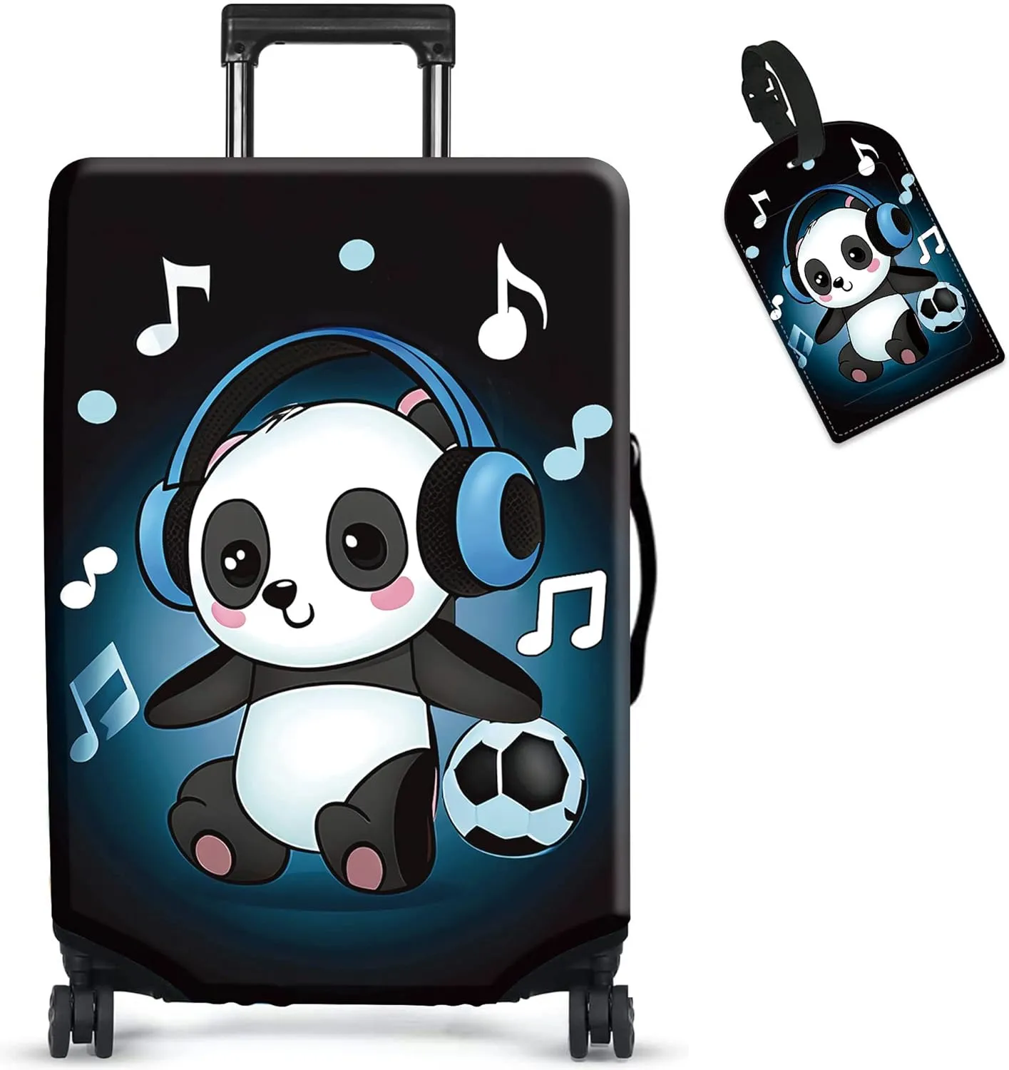 RYUITHDJP Luggage Cover for Suitcase 22-24 Inchs, Premium Zipper Close Protect and Personalize Your Luggage - Cute Panda