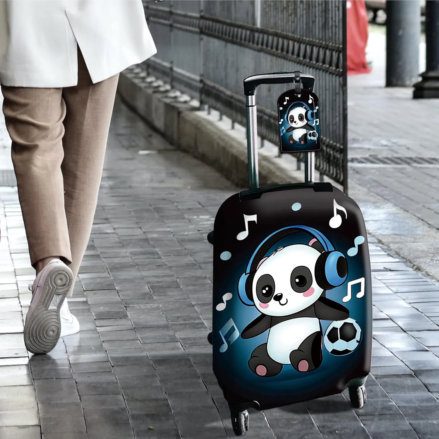 RYUITHDJP Suitcase Cover 18-22 Inches, Luggage Cover for Suitcase Premium Zipper Close Protect and Personalize Your Luggage - Cute Panda