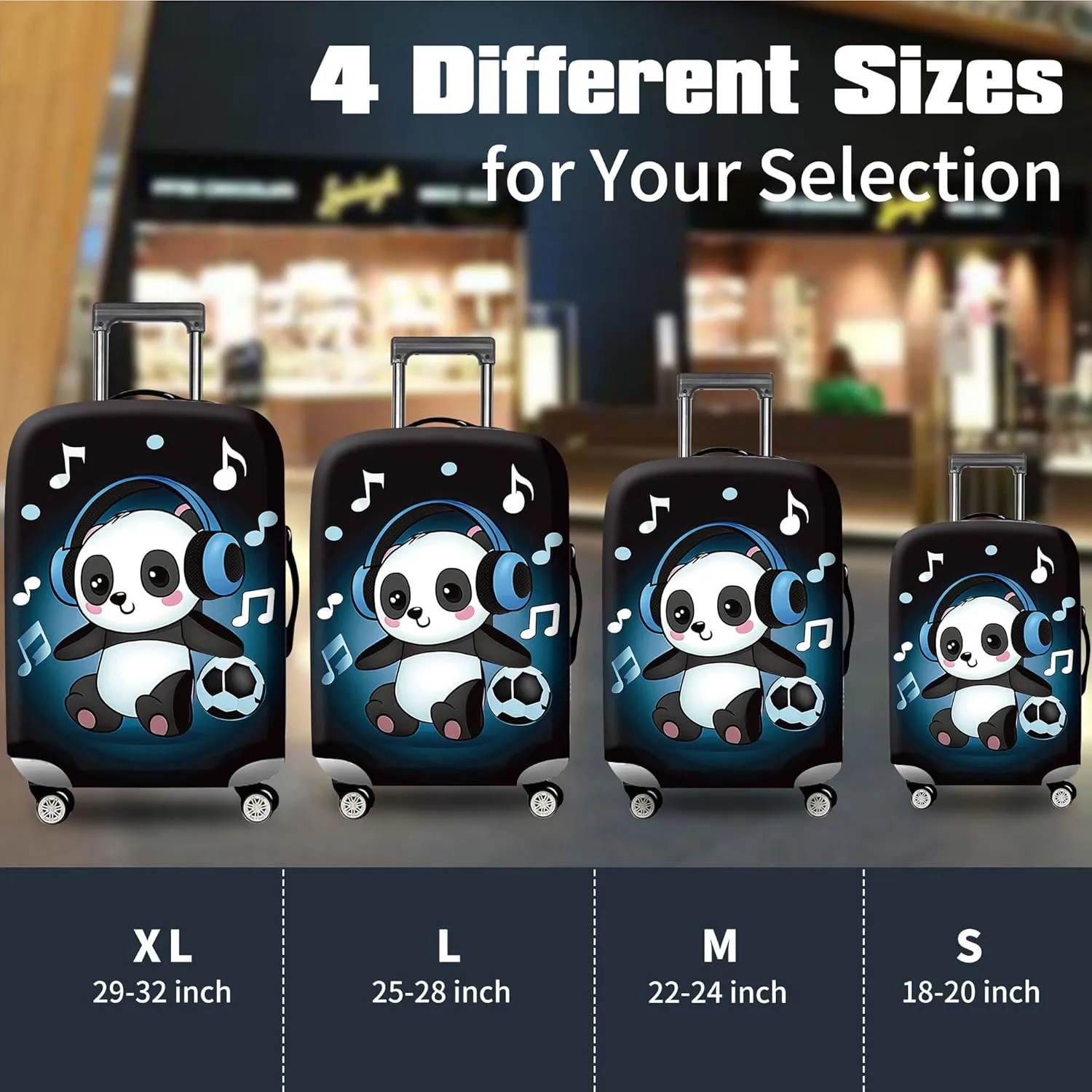 RYUITHDJP Suitcase Cover 18-22 Inches, Luggage Cover for Suitcase Premium Zipper Close Protect and Personalize Your Luggage - Cute Panda