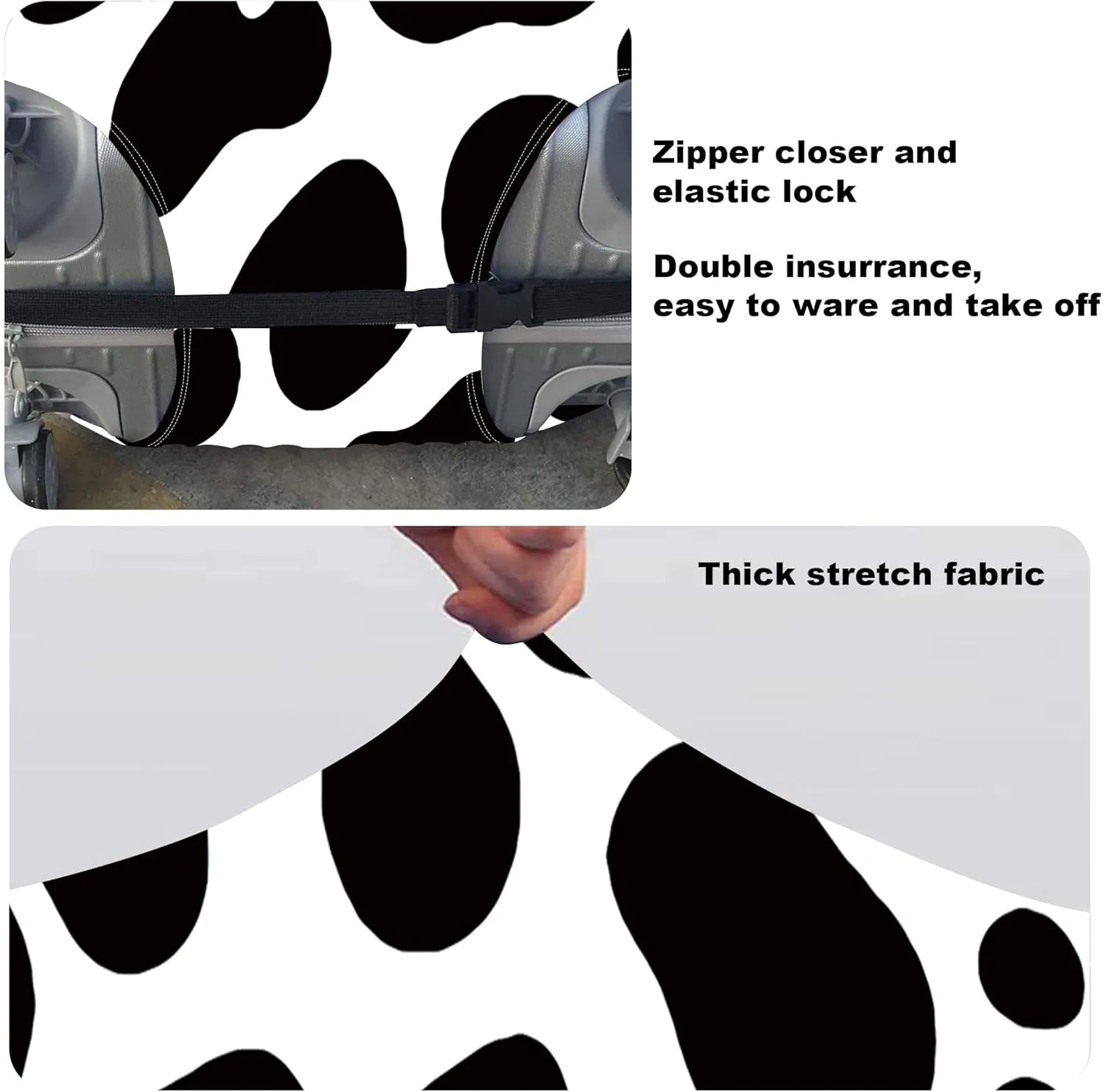 RYUITHDJP Suitcase Cover 29-30 Inchs, Luggage Cover for Suitcase Premium Zipper Close Protect and Personalize Your Luggage - Cow Print