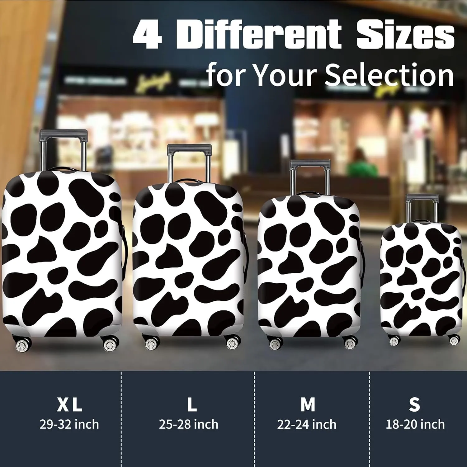 RYUITHDJP Suitcase Cover 29-30 Inchs, Luggage Cover for Suitcase Premium Zipper Close Protect and Personalize Your Luggage - Cow Print