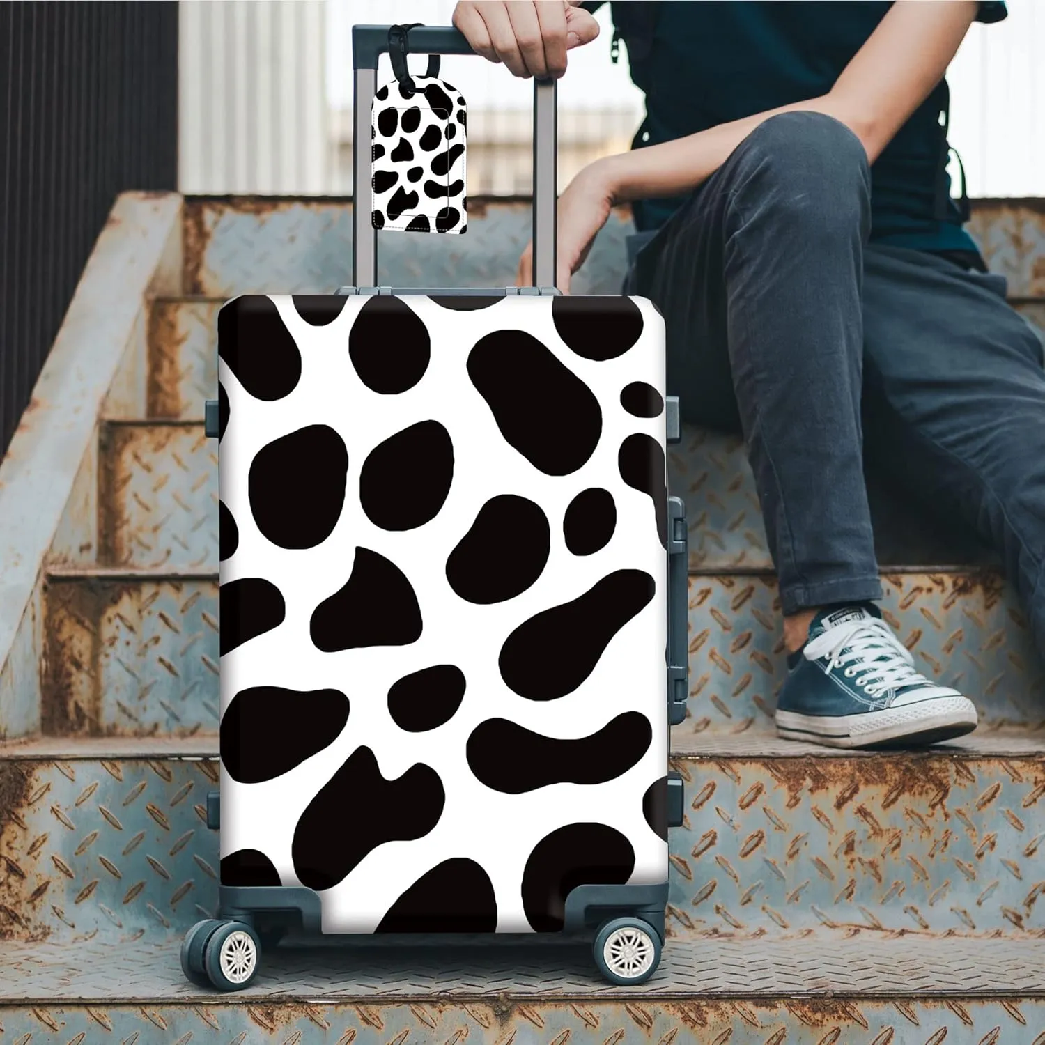 RYUITHDJP Suitcase Cover 29-30 Inchs, Luggage Cover for Suitcase Premium Zipper Close Protect and Personalize Your Luggage - Cow Print