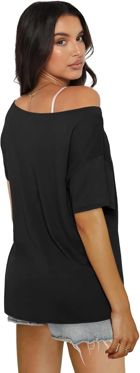 SAMPEEL Womens Workout Tops Oversized T Shirts Loose Fit Crewneck Short Sleeve Summer Sun Protection UPF 50 