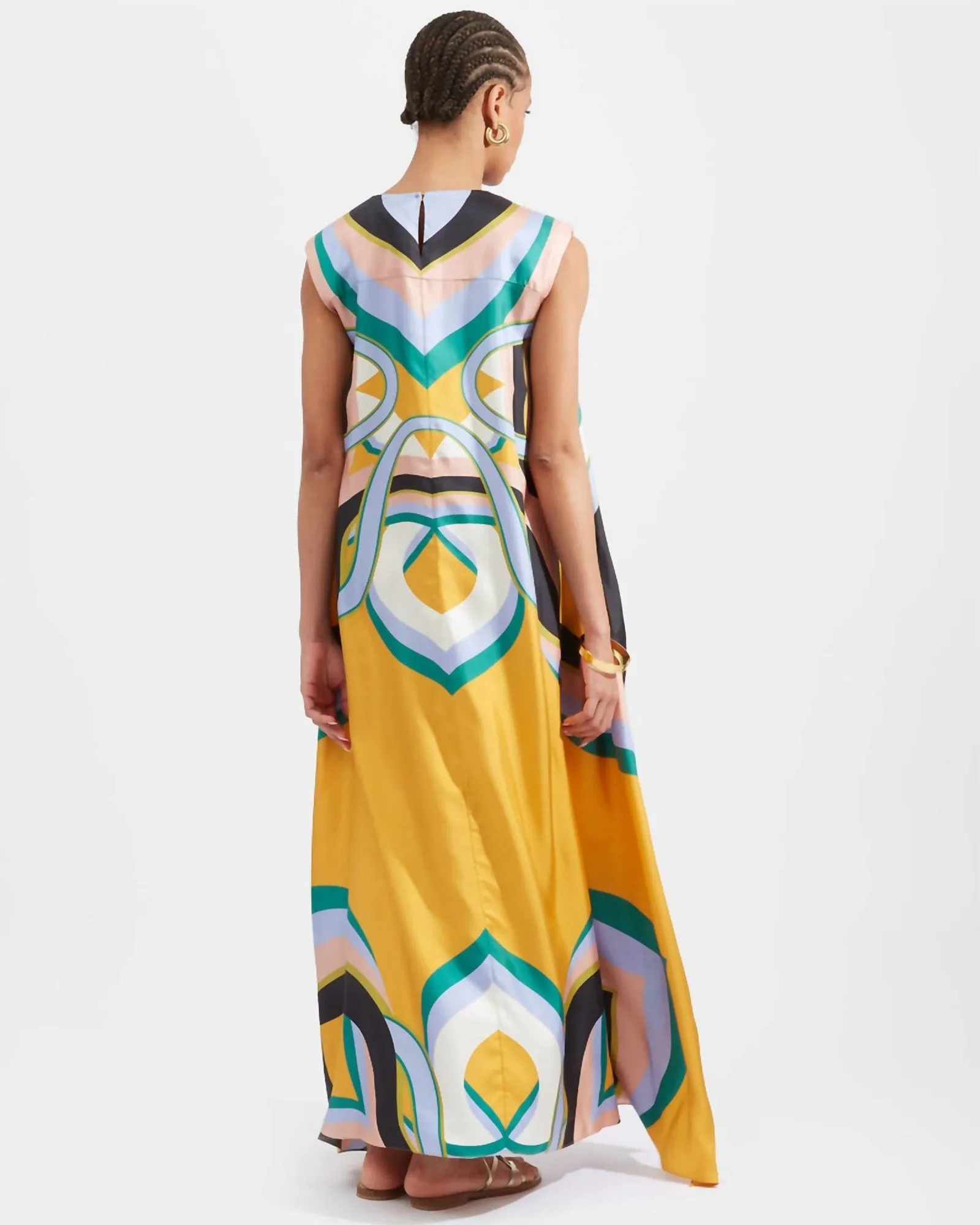 San Carlo Dress in Macro Plates Placed Arancio | Macro Plates Placed Arancio