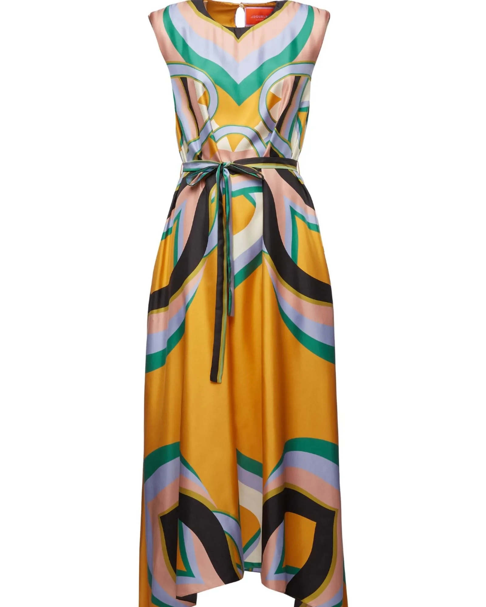 San Carlo Dress in Macro Plates Placed Arancio | Macro Plates Placed Arancio