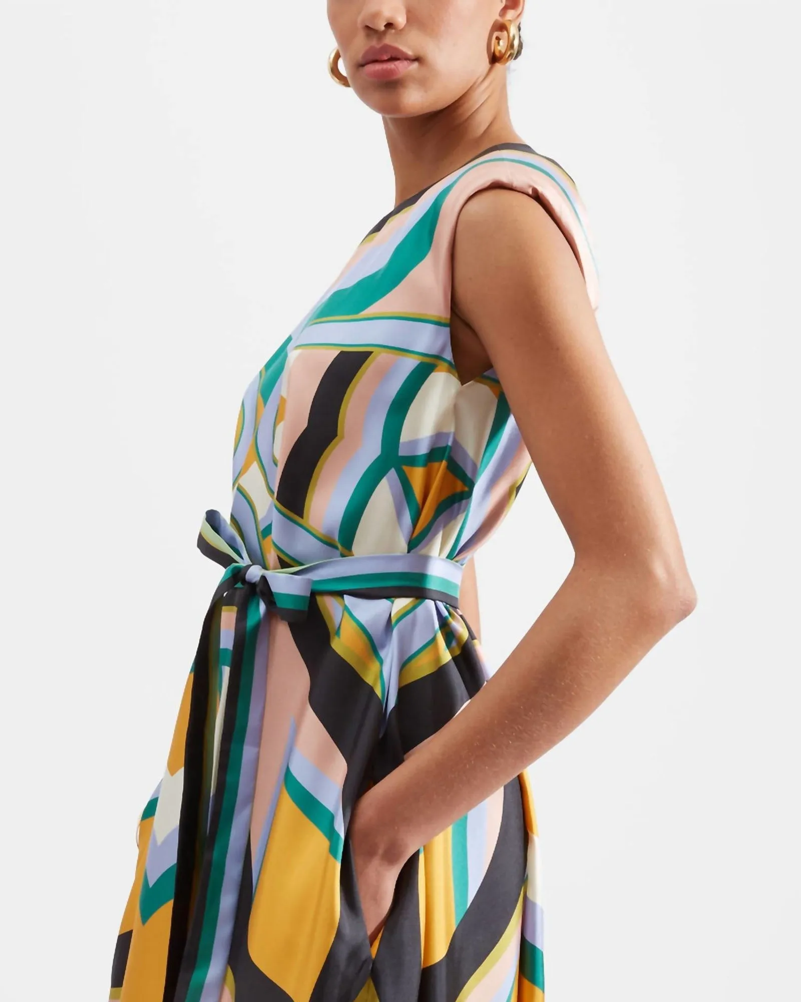 San Carlo Dress in Macro Plates Placed Arancio | Macro Plates Placed Arancio