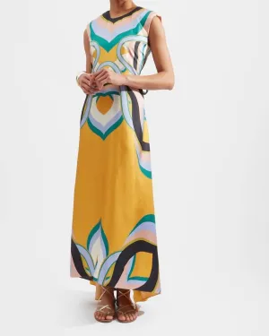 San Carlo Dress in Macro Plates Placed Arancio | Macro Plates Placed Arancio