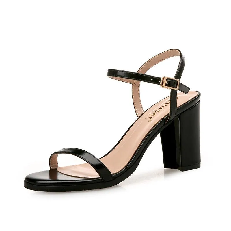 Sandals Female Fairy Style Fashion Wild Mid-heel Thick Heel Fashion Word Buckle High Heels Summer