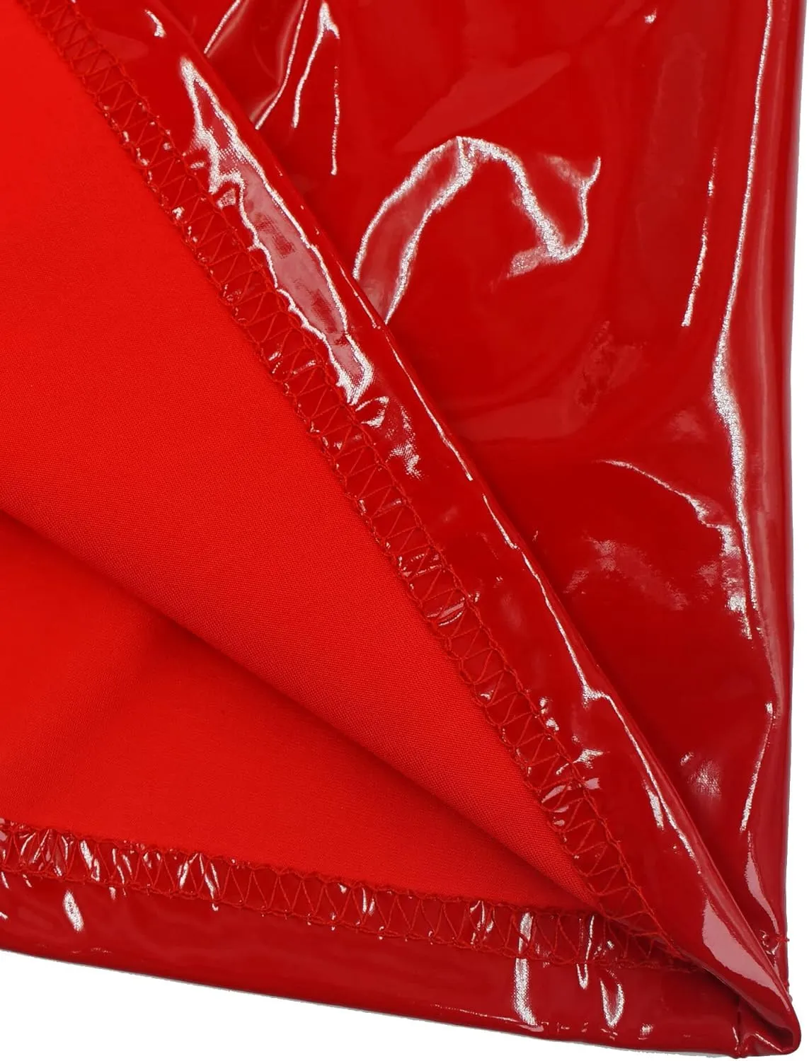 SEAUR Men's Shiny Patent Leather Jacket Casual Slim Fit Leather Muscle Tank Top T-Shirts Nightclub Party Clubwear
