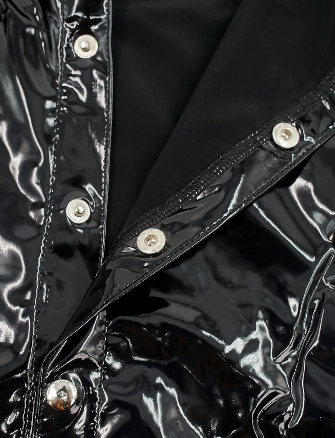 SEAUR Men's Shiny Patent Leather Jacket Casual Slim Fit Leather Muscle Tank Top T-Shirts Nightclub Party Clubwear