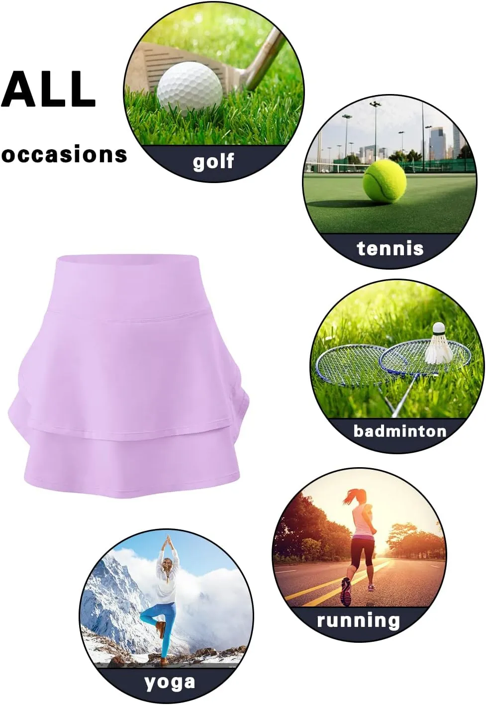 simtuor Girls Tennis Skirts Pleated Kids Athletic Skorts Layered Ruffle Golf Running Workout Skirt with Pockets 4-13 Years