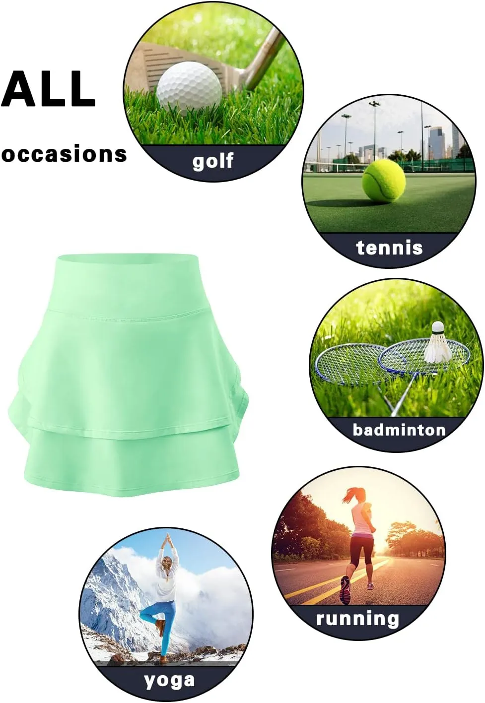 simtuor Girls Tennis Skirts Pleated Kids Athletic Skorts Layered Ruffle Golf Running Workout Skirt with Pockets 4-13 Years