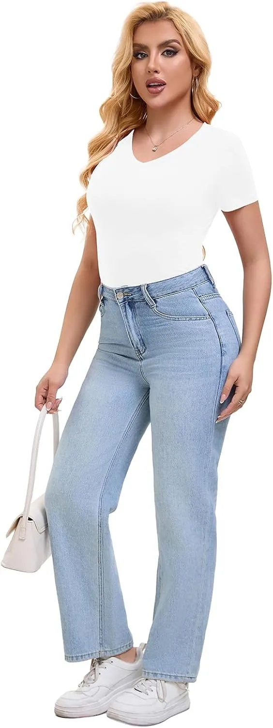 SKYZOO Short Sleve V Neck T Shirts Crop Tops for Women Cute Trendy Going Out Summer Tops 2025