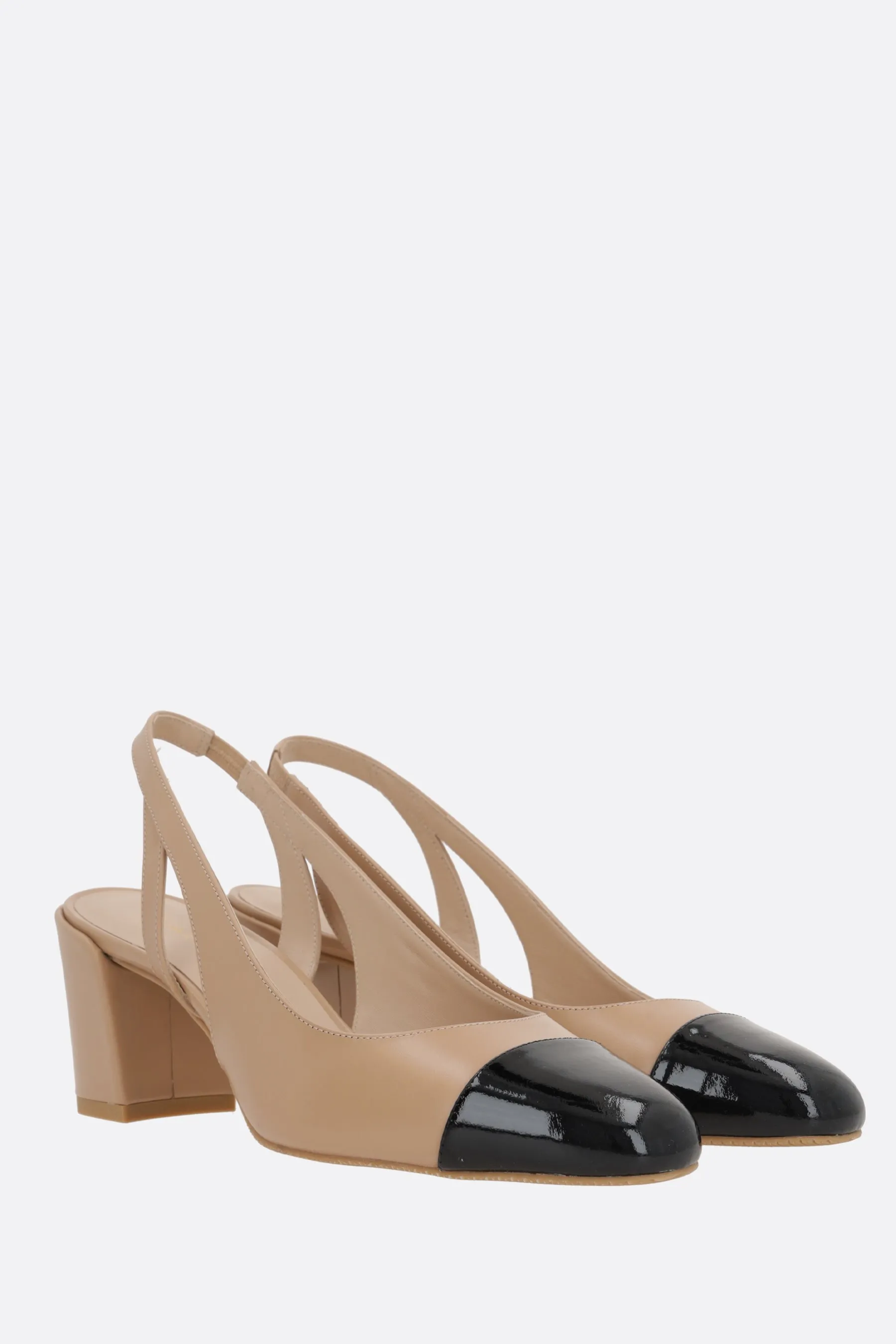 Sleek Smooth Patent Leather Slingbacks