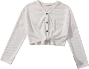 SOLY HUX Girl's Casual Cardigan Open Front Long Sleeve Top Cute Jacket Outwear for Girls Cardigan T Shirts
