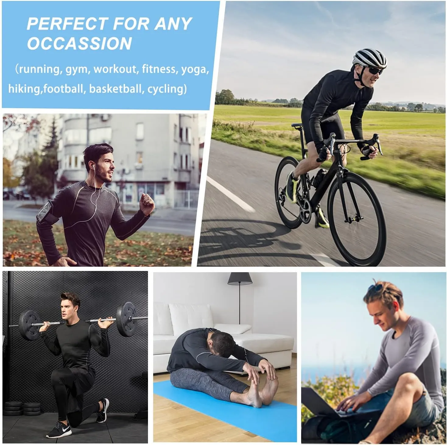 SPVISE Men's Compression Shirt Long Sleeve Athletic Workout T-Shirts Top Active Sport Baselayer Undershirt Gear Shirt Dry Fit