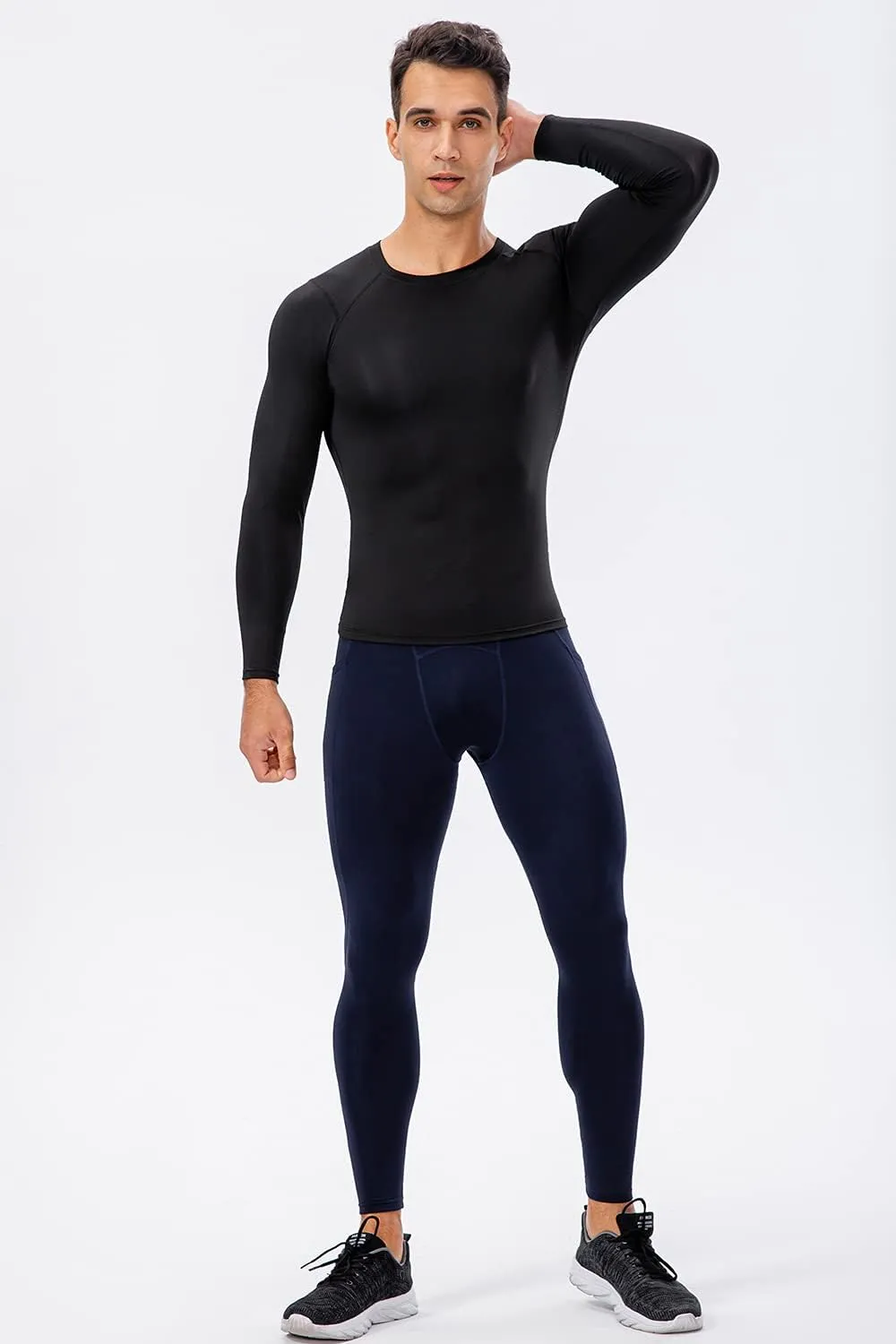 SPVISE Men's Compression Shirt Long Sleeve Athletic Workout T-Shirts Top Active Sport Baselayer Undershirt Gear Shirt Dry Fit
