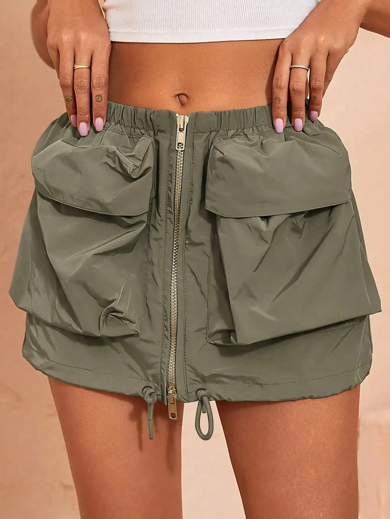 Starting Over Cargo Pocket Mini Skirt