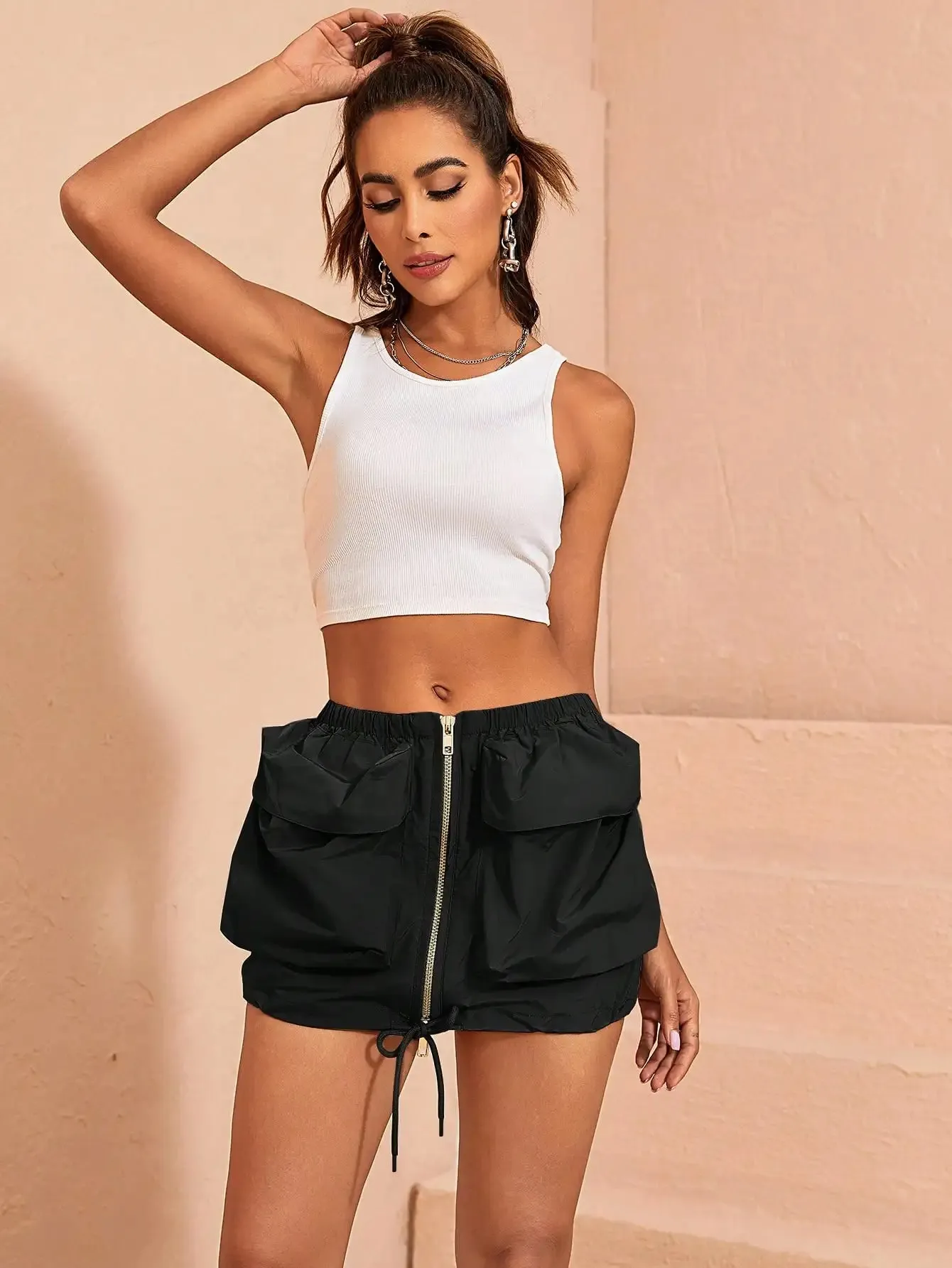 Starting Over Cargo Pocket Mini Skirt