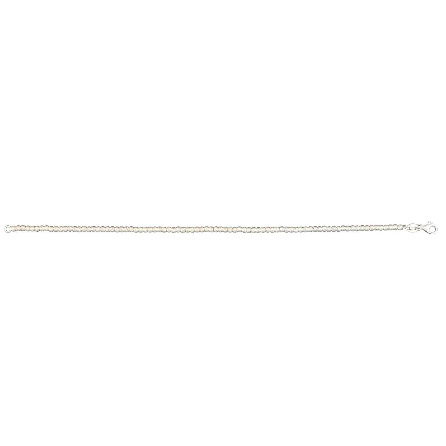 Sterling Silver 19cm Diamond Cut Ball Bracelet