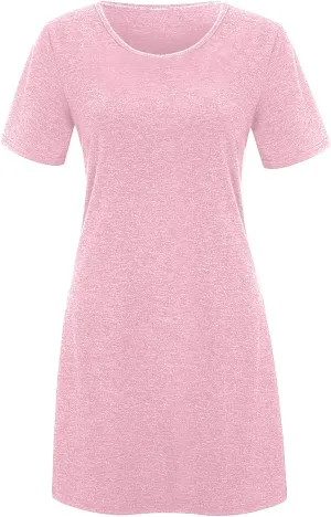 Summer Dresses for Women 2025 Casual Loose Fit Short Sleeve Crew Neck Mini Dresses A-Line Flowy T-Shirts Dresses
