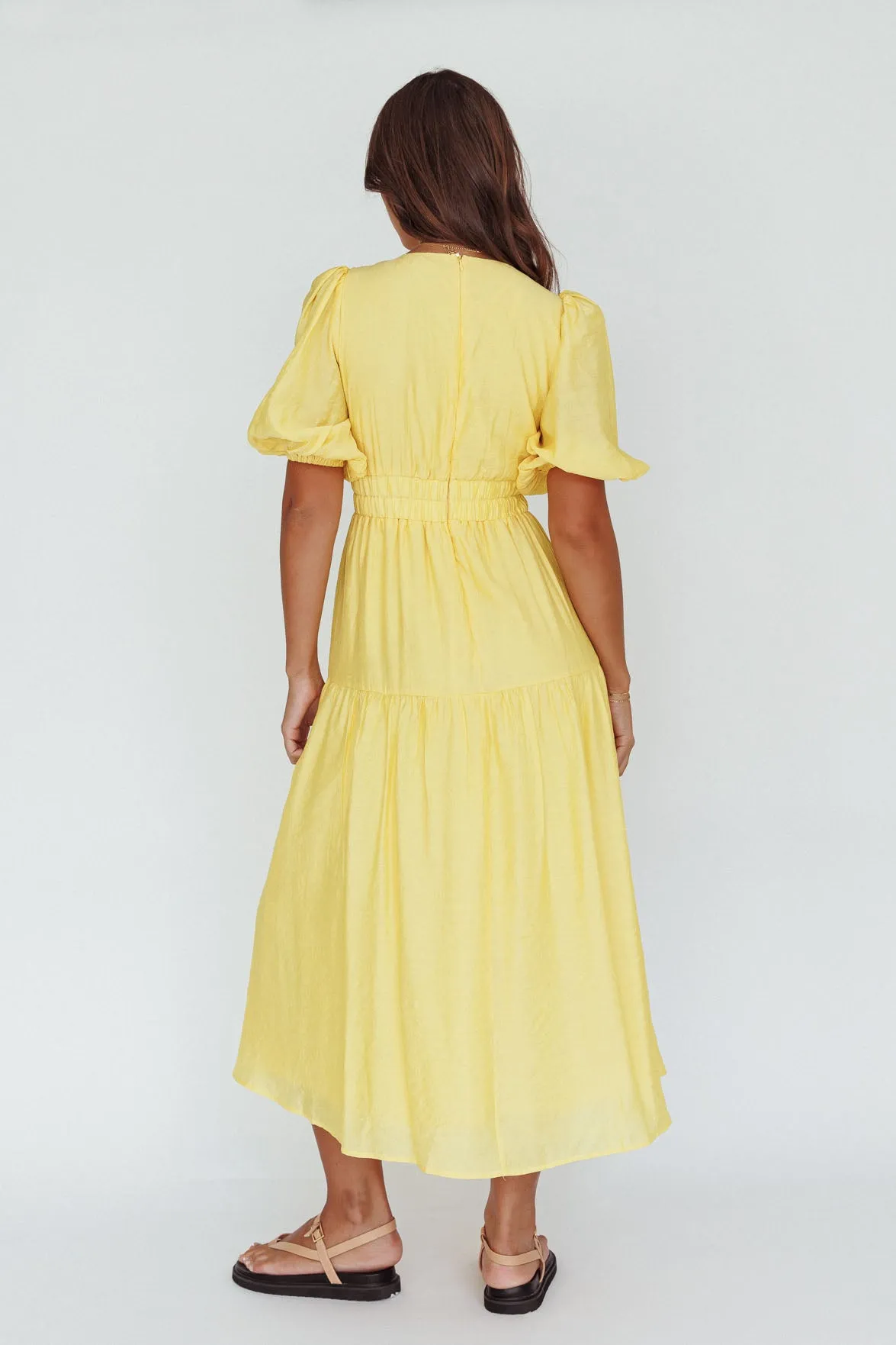 Summer Land V-Neckline Midi Dress Butter