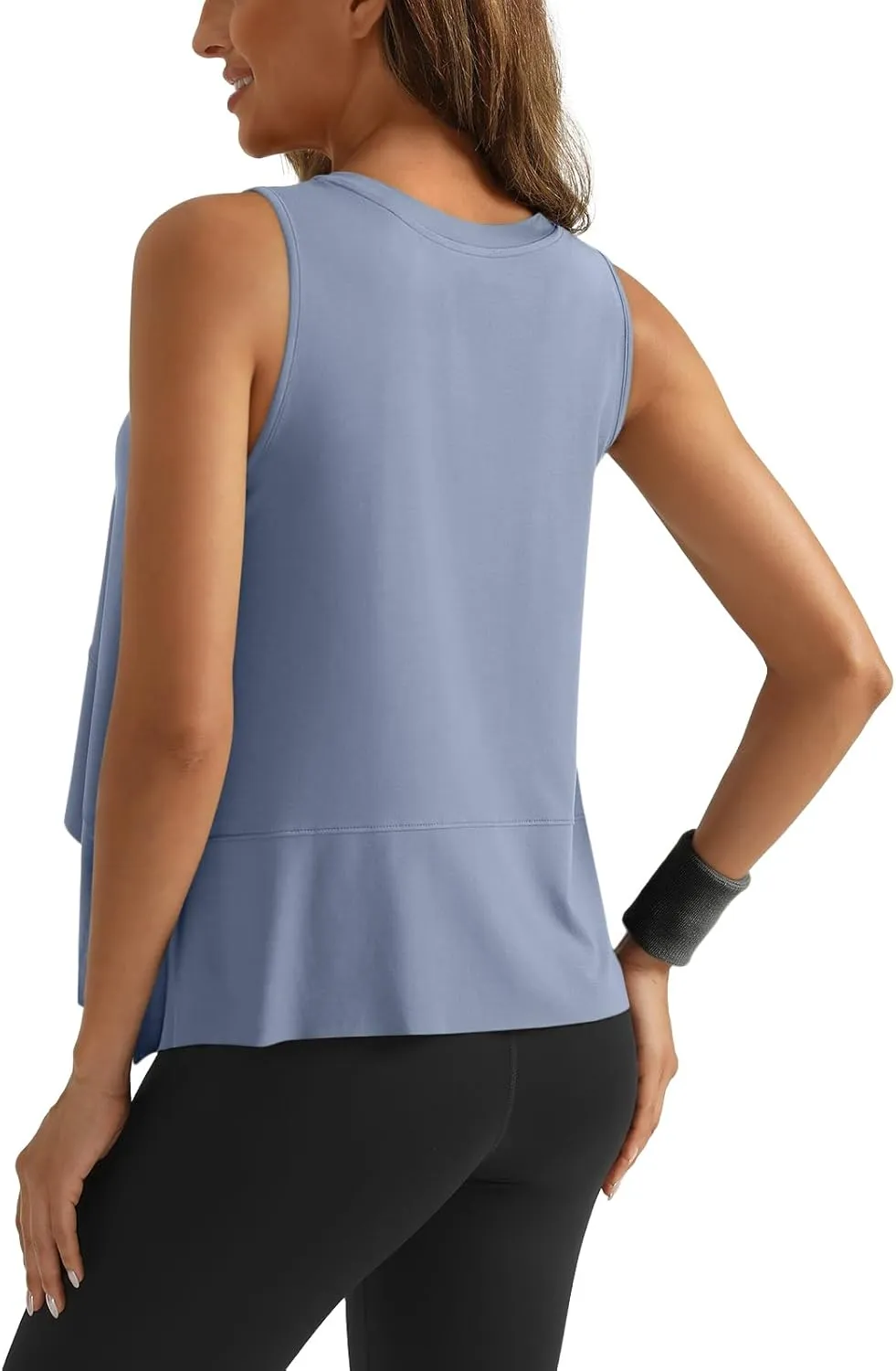 SUNBS 3 Pack Womens Tank Tops Crop Workout Top Sleeveless Athletic Crewneck T Shirts Loose Fit Summer Yoga Gym Outfits