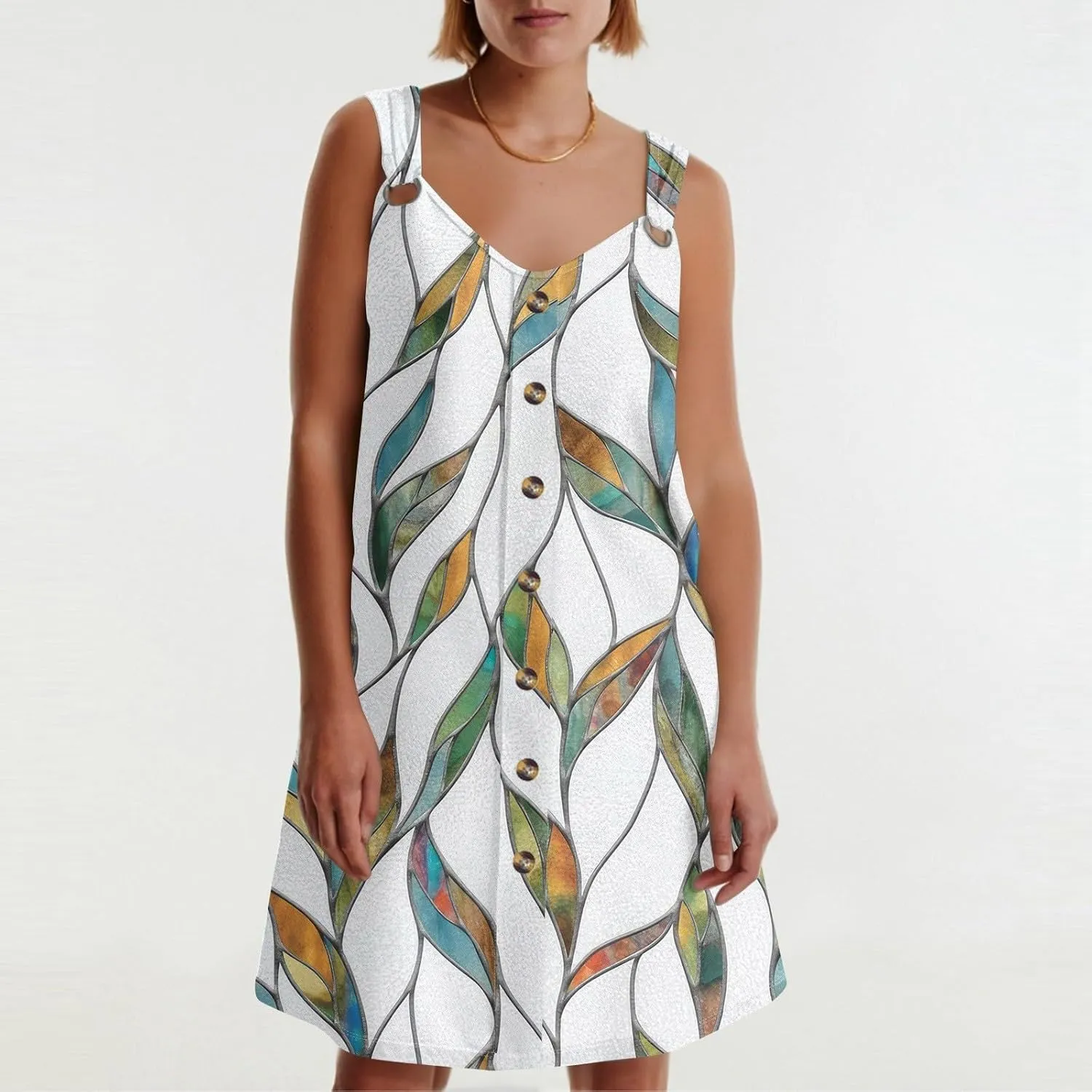 Sundresses for Women 2025 Vacation Boho Floral Beach Dress T-Shirts Tank Dresses with Pockets Swimsuit Cover Ups