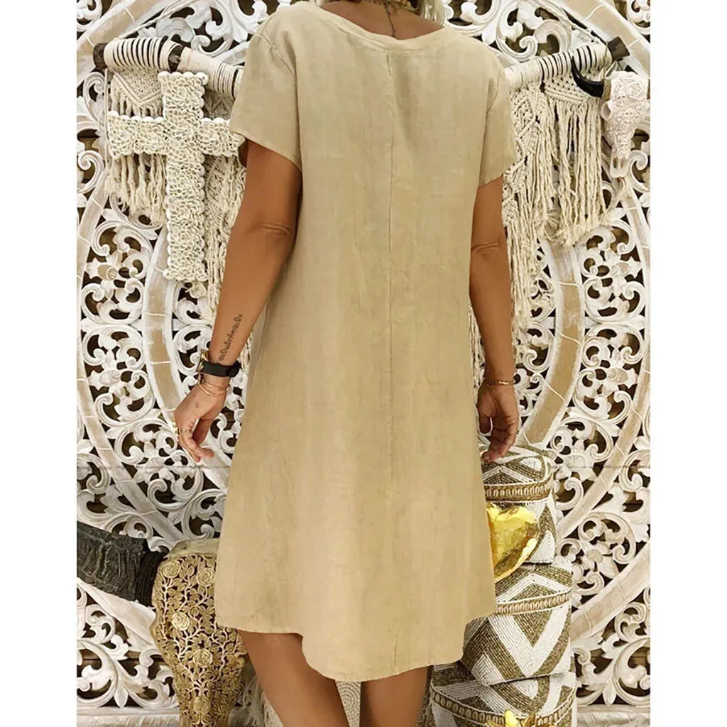 SUSANNA | MIDI DRESS WITH V-NECK