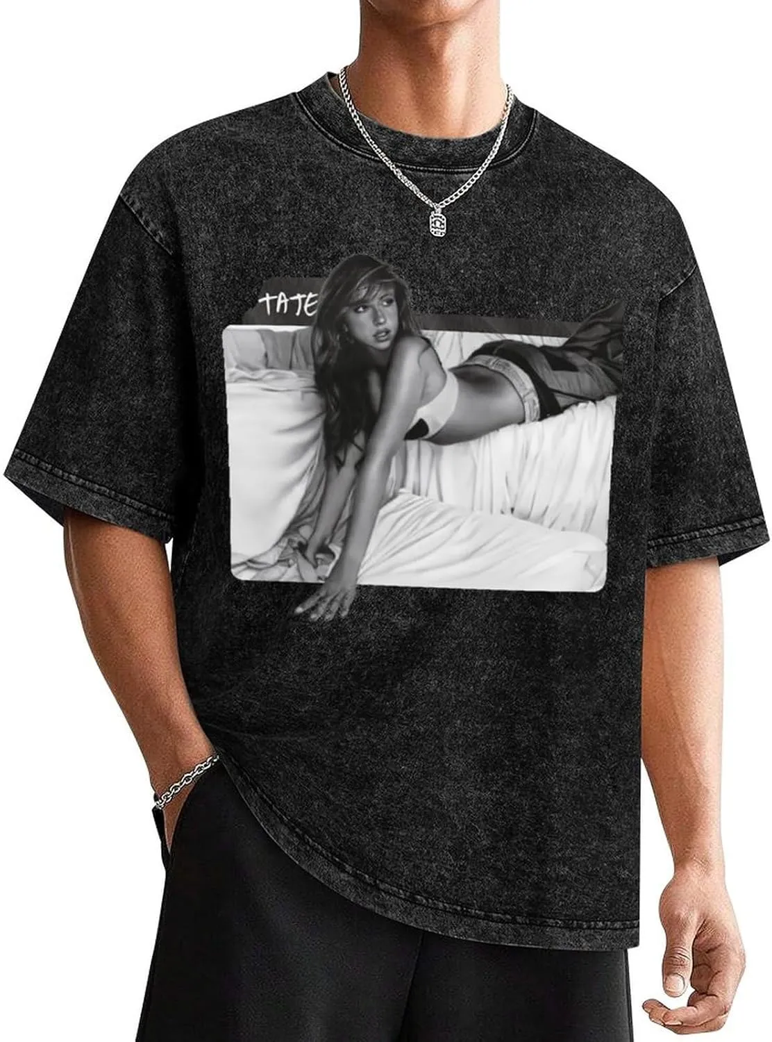 T Shirts Man Vintage Loose Fitting Top Stylish Graphic Short Sleeve Crew Neck Tee Retro T-Shirt