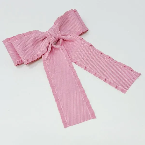 TEEK - Frilled and Textured Doubled Bow Hair Clip