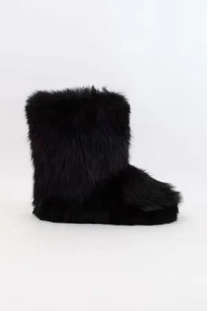 The Berry Boots: Furry Mid Calf Slip On Bootie