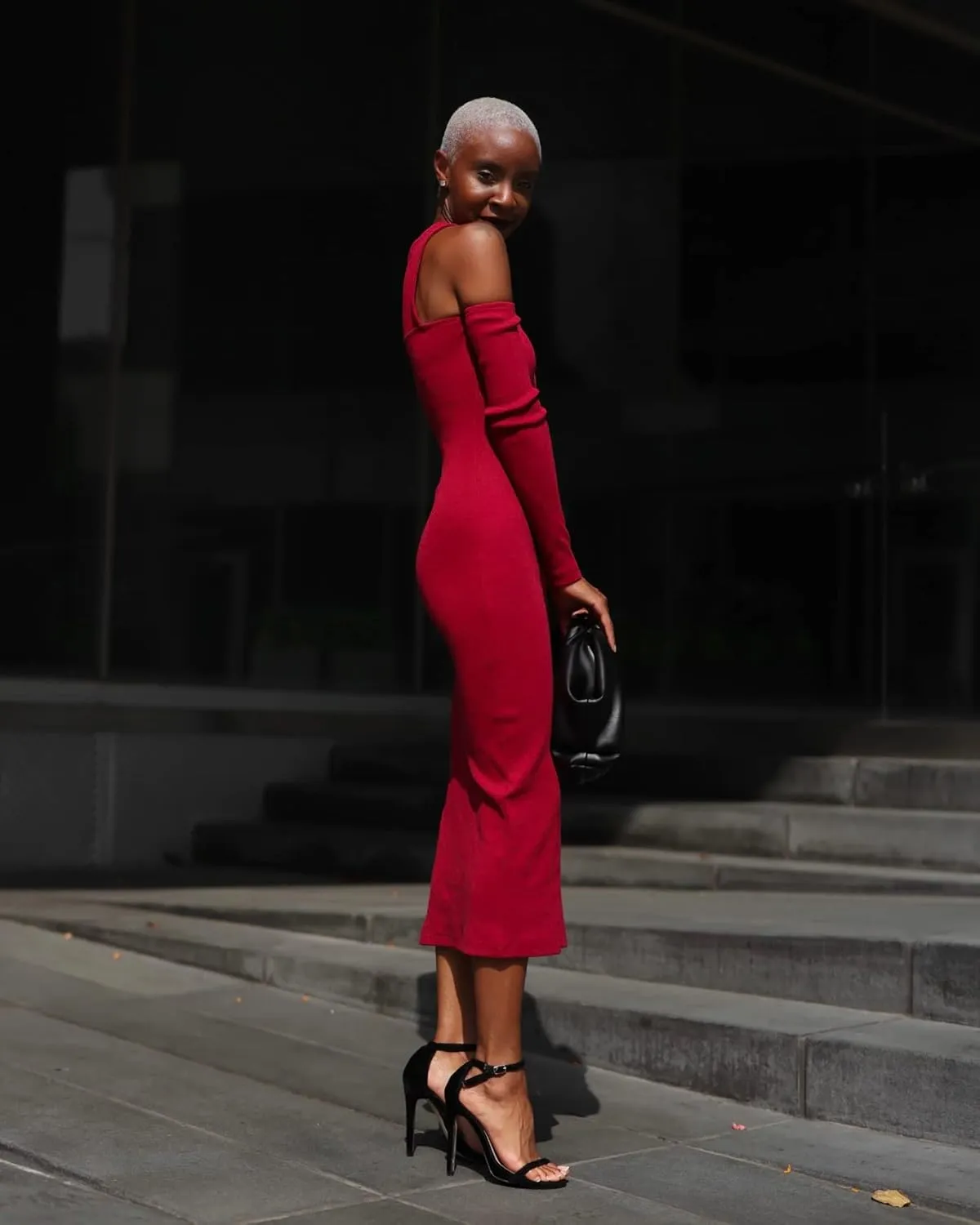 The Drop Women's Rhubarb Cutout Shoulder Dress by @signedblake