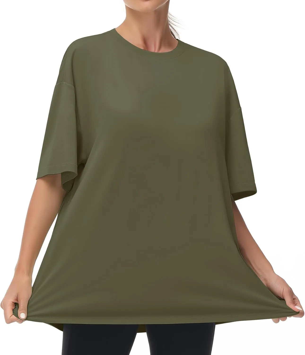 THE GYM PEOPLE Women's Casual Oversized T-Shirts Summer Crewneck Short Sleeve Workout Basic Tee Tops