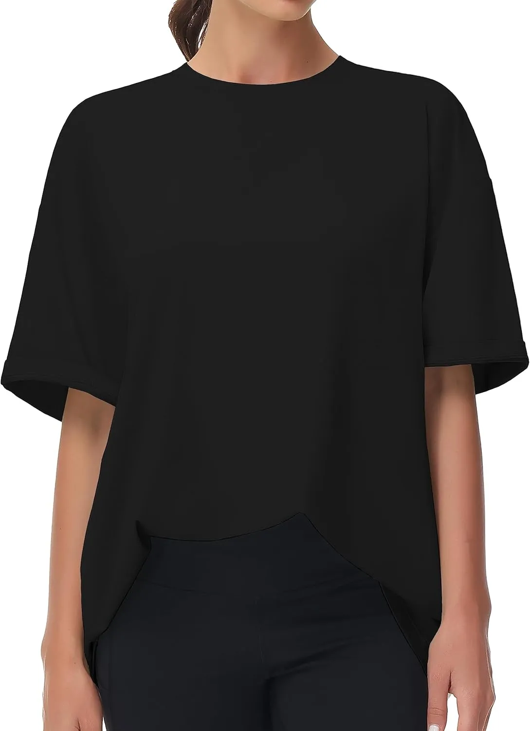 THE GYM PEOPLE Women's Casual Oversized T-Shirts Summer Crewneck Short Sleeve Workout Basic Tee Tops
