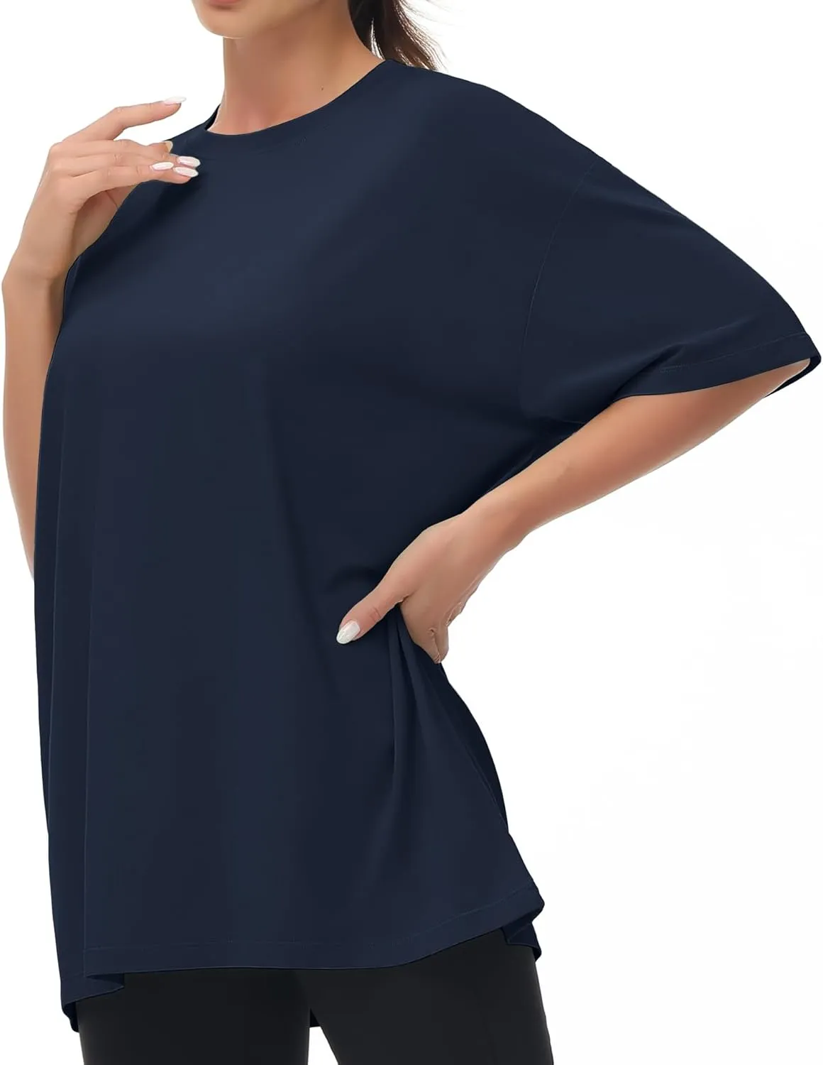 THE GYM PEOPLE Women's Casual Oversized T-Shirts Summer Crewneck Short Sleeve Workout Basic Tee Tops