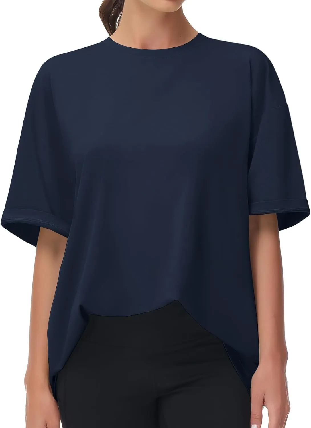 THE GYM PEOPLE Women's Casual Oversized T-Shirts Summer Crewneck Short Sleeve Workout Basic Tee Tops